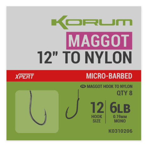 Korum návazce xpert maggot barbed to nylon 30 cm - #14 0,17 mm 5 lb