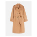 Kabát trussardi trench soft fake leather hnědá