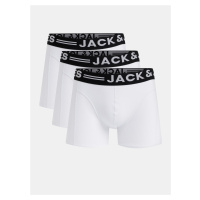 Sada tří pánských bílých boxerek Jack & Jones Sense