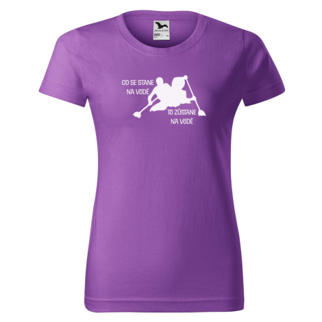 DOBRÝ TRIKO Vtipné dámské tričko s potiskem Co se stane na vodě Barva: Fialová