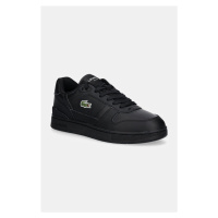 Kožené sneakers boty Lacoste T-Clip Set černá barva, 48SMA0031