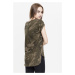 Ladies Camo Back Shaped Tee - olive camo