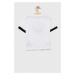 Dětské bavlněné tričko Sisley bílá barva, s potiskem
