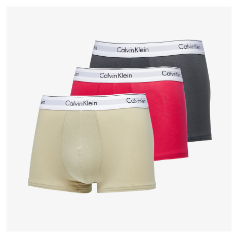 Calvin Klein Modern Cotton Stretch Trunk 3-Pack Virtual Red/ Iron Gate/ Eucalyptus