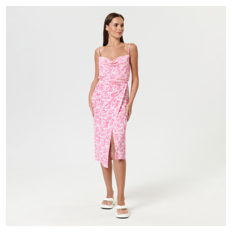 Sinsay - Vzorovaná midi sukně - Růžová