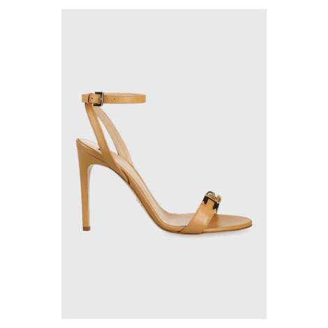 Kožené sandály Elisabetta Franchi hnědá barva, SA17L31E2