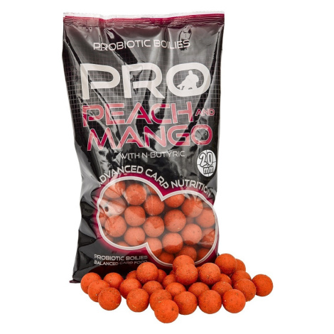 Starbaits boilie probiotic peach mango + n-butyric - 800 g 24 mm