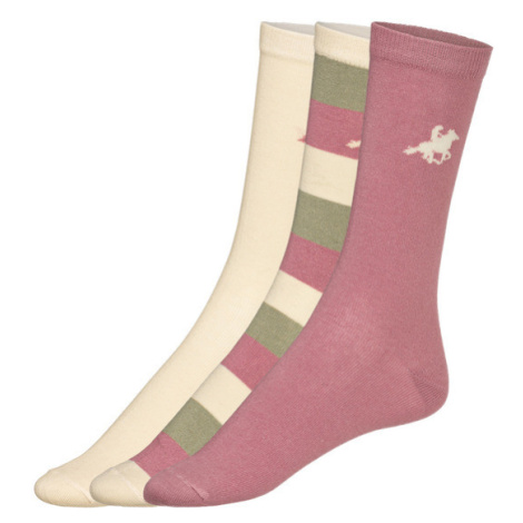 esmara® U. S. Grand Polo Dámské ponožky (pruhy / světle růžová / béžová)