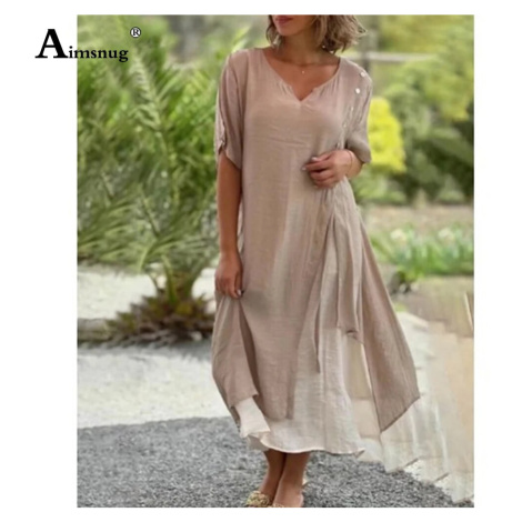 Letní šaty imitace dvojité sukni