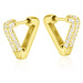 GEMMAX Jewelry Moderní zlaté náušnice Trojúhelníky GLEYB-35201