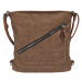 Střední středně hnědý kabelko-batoh 2v1 s šikmým zipem Malwine