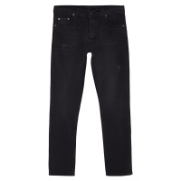 Trendyol antracitové slim fit džíny s roztrhanými detaily