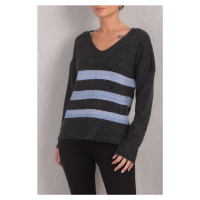 armonika Women's Smoky Lily V-Neck Striped Knitwear Sweater