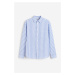 H & M - Košile z lněné směsi Relaxed Fit - modrá