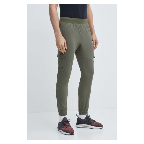 Tréninkové kalhoty Under Armour zelená barva