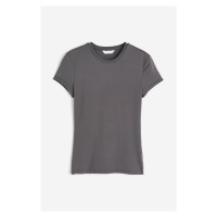 H & M - Přiléhavé tričko z mikrovlákna - šedá