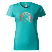DOBRÝ TRIKO Dámské tričko s potiskem Horská jízda Barva: Emerald