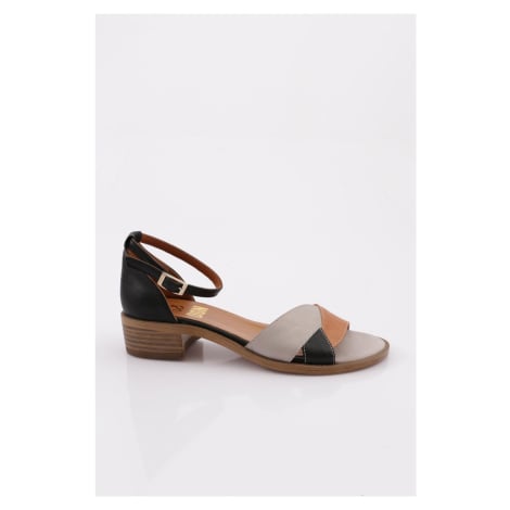 DGN 701 Women's Low-Heeled Sandals with Ankle Straps.