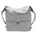 Moderní světle šedý kabelko-batoh z eko kůže