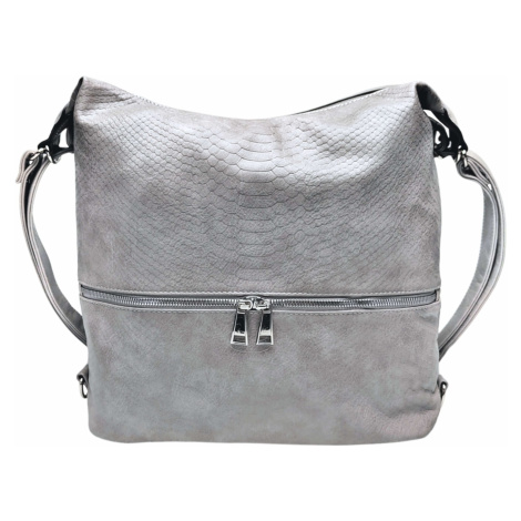 Moderní světle šedý kabelko-batoh z eko kůže Kaline Tapple