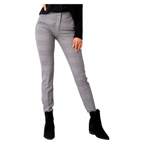 šedé dámské kárované kalhoty