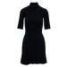 Karl Lagerfeld dámské úpletové šaty černé s knoflíky z kamínků