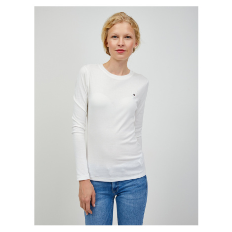 Bílé dámské tričko s dlouhým rukávem Tommy Hilfiger - Dámské