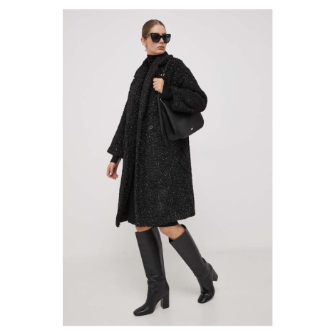 Kabát Deha dámský, černá barva, přechodný, oversize