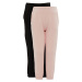 Trendyol 2-Pack Black-Pink Girls Knitted Slim Sweatpants