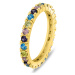 Brilio Silver Hravý pozlacený prsten s barevnými zirkony RI116YRBW