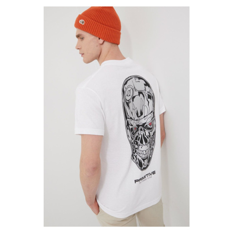 Bavlněné tričko Primitive X Terminator bílá barva, s potiskem