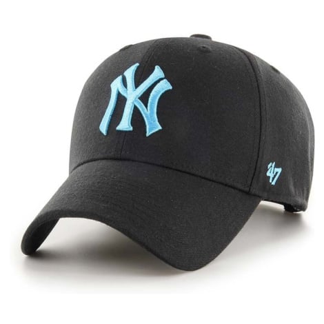 Bavlněná baseballová čepice 47brand MLB New York Yankees černá barva, s aplikací 47 Brand