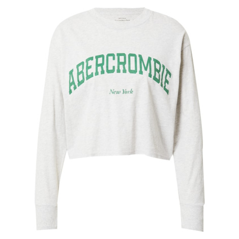Abercrombie & Fitch Tričko šedý melír / zelená / bílá