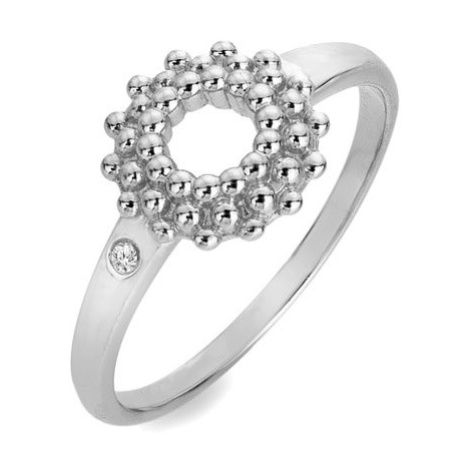 Hot Diamonds Krásný stříbrný prsten s diamantem Blossom DR278
