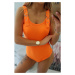Body blouse with fastened shoulder straps orange neon