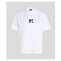 Tričko karl lagerfeld jeans klj reg ss k-logo tee white