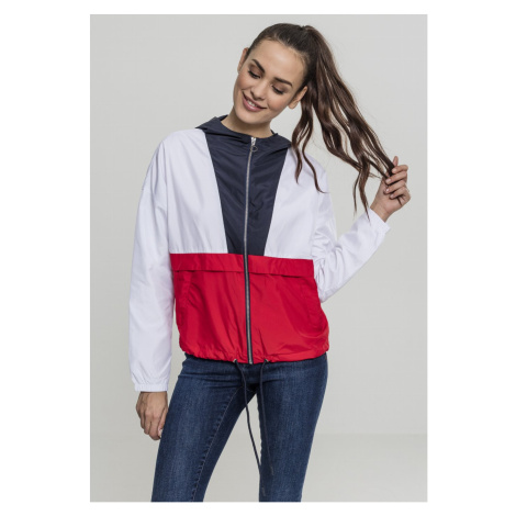 Dámská bunda // Urban classics Ladies 3-Tone Oversize Windbreaker navy/white/fire red