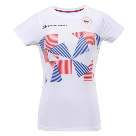 Zana bílá dámské triko z olympijské kolekce ALPINE PRO
