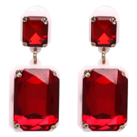 Náušnice Amadora - červená - Náušnice s krystaly