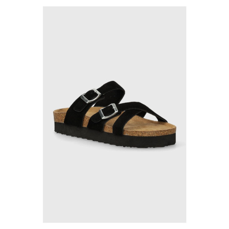 Semišové sandály Answear Lab dámské, černá barva, na platformě