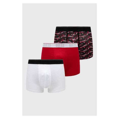 Boxerky Guess 3-pack pánské, červená barva