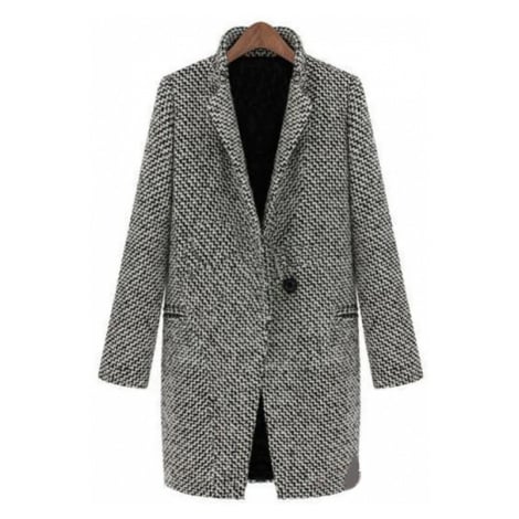 Dámský podzimní kabát šedý FashionEU