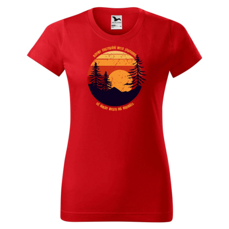 DOBRÝ TRIKO Dámské tričko s potiskem Cestování Barva: Červená