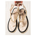 Luxusní  sandály hnědé dámské bez podpatku