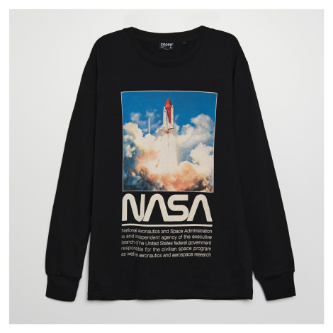 Cropp - Tričko s dlouhými rukávy NASA - Černý