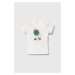 Bavlněné dětské tričko United Colors of Benetton bílá barva