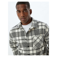 Koton Lumberjack Shirt Long Sleeve Pocket Detail Cotton Blend