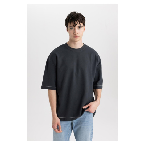 DEFACTO Loose Fit Crew Neck Short Sleeve Heavy Fabric T-Shirt