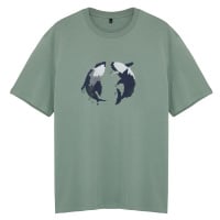 Trendyol Mint Oversize More Sustainable Animal Print 100% Organic Cotton T-shirt