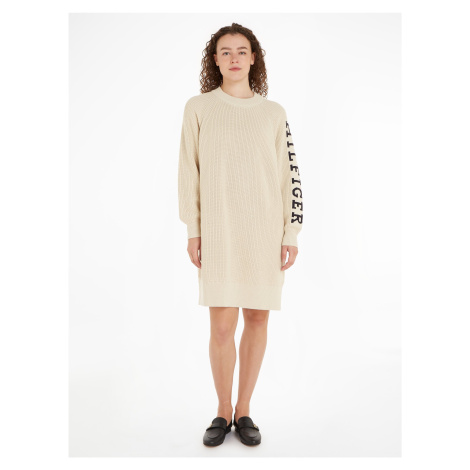 Béžové dámské svetrové šaty Tommy Hilfiger - Dámské